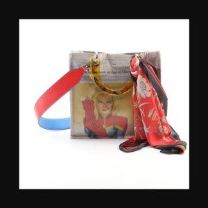 Recycled Newspaper Two-Way Tote Bag with Twilly Scarf